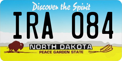 ND license plate IRA084