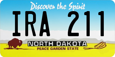 ND license plate IRA211