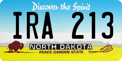 ND license plate IRA213