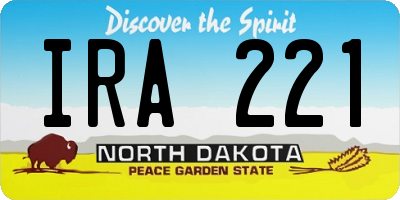 ND license plate IRA221