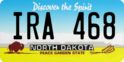 ND license plate IRA468