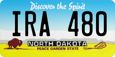 ND license plate IRA480