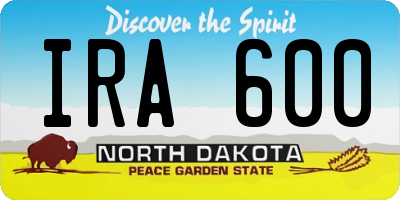 ND license plate IRA600