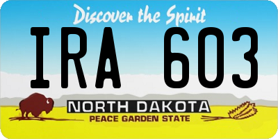 ND license plate IRA603