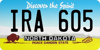 ND license plate IRA605