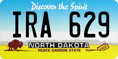 ND license plate IRA629