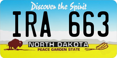 ND license plate IRA663