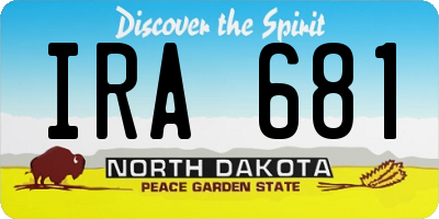 ND license plate IRA681