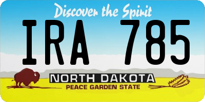 ND license plate IRA785