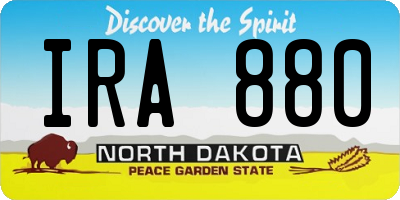 ND license plate IRA880