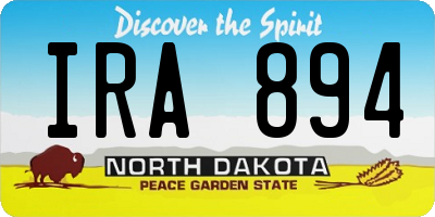 ND license plate IRA894