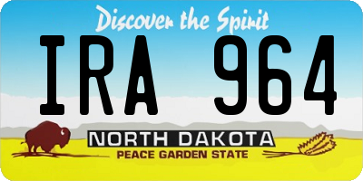 ND license plate IRA964