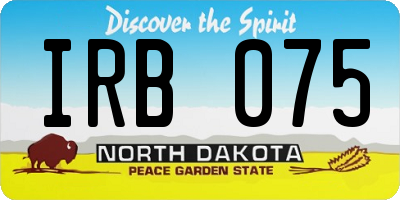 ND license plate IRB075