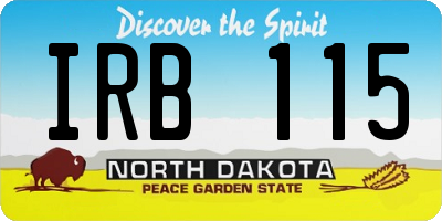 ND license plate IRB115