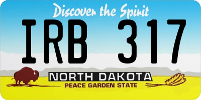 ND license plate IRB317