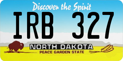 ND license plate IRB327