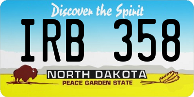 ND license plate IRB358