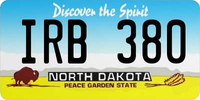 ND license plate IRB380
