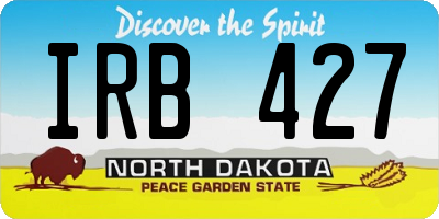 ND license plate IRB427