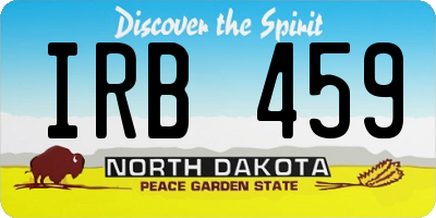 ND license plate IRB459