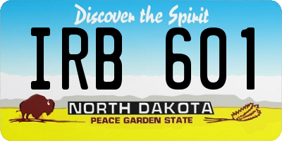 ND license plate IRB601