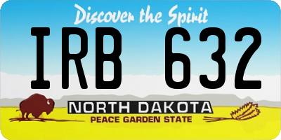 ND license plate IRB632