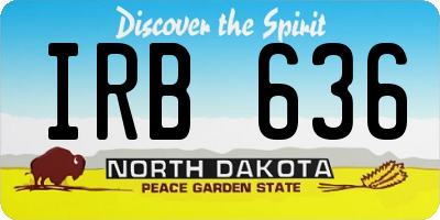 ND license plate IRB636