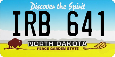 ND license plate IRB641