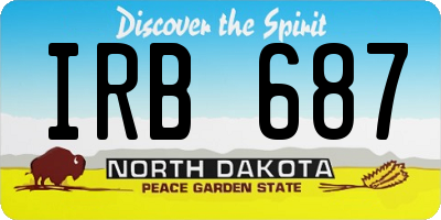 ND license plate IRB687