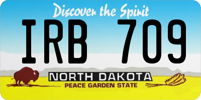 ND license plate IRB709