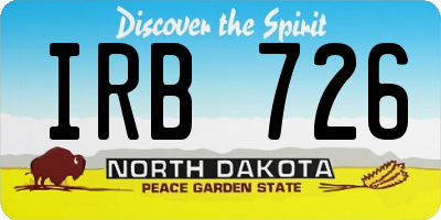 ND license plate IRB726