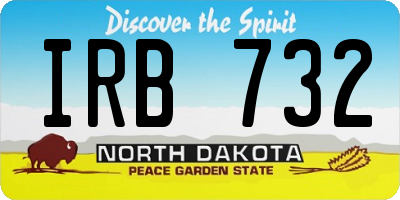 ND license plate IRB732