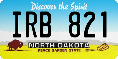 ND license plate IRB821