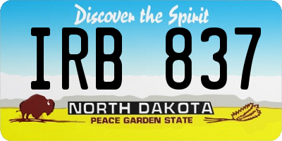 ND license plate IRB837