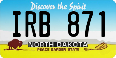 ND license plate IRB871