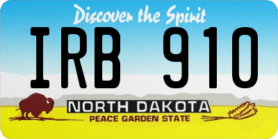 ND license plate IRB910