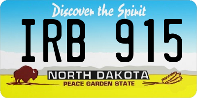 ND license plate IRB915