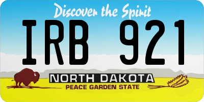ND license plate IRB921