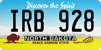 ND license plate IRB928