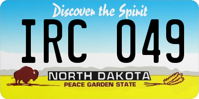 ND license plate IRC049