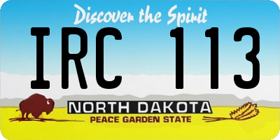 ND license plate IRC113