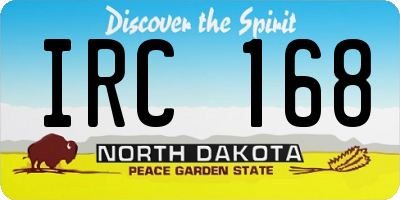 ND license plate IRC168