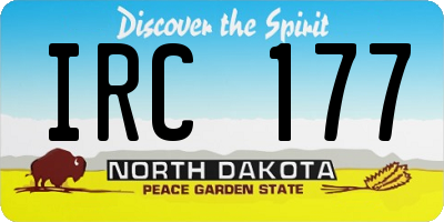 ND license plate IRC177