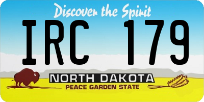 ND license plate IRC179