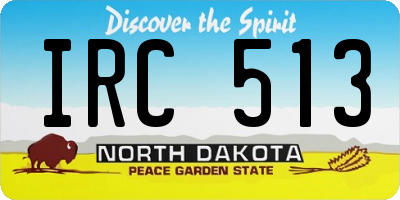 ND license plate IRC513