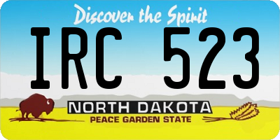 ND license plate IRC523