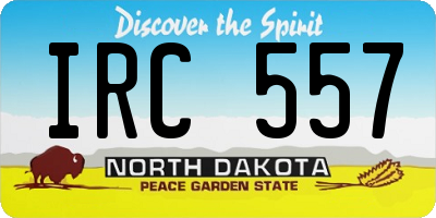 ND license plate IRC557