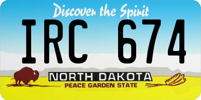 ND license plate IRC674