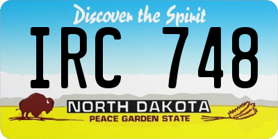 ND license plate IRC748