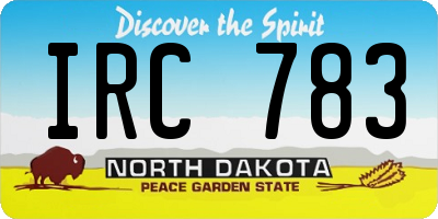 ND license plate IRC783